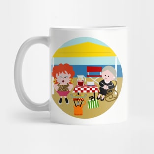 Spanish Family On The Beach Mug